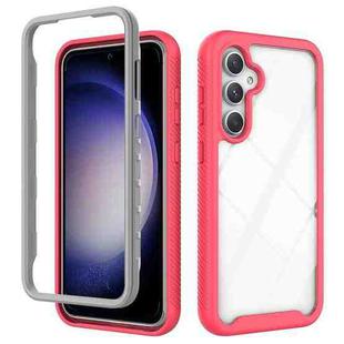 For Samsung Galaxy S24 FE 5G Starry Sky Solid Color Shockproof TPU Clear PC Phone Case(Pink)