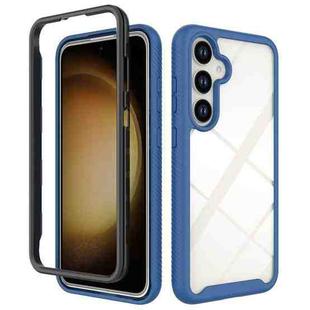 For Samsung Galaxy S24+ 5G Starry Sky Solid Color Shockproof TPU Clear PC Phone Case(Dark Blue)