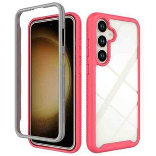 For Samsung Galaxy S24+ 5G Starry Sky Solid Color Shockproof TPU Clear PC Phone Case(Pink)
