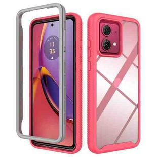 For Motorola Moto G84 Starry Sky Solid Color Shockproof TPU Clear PC Phone Case(Pink)