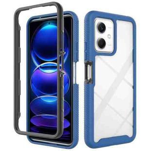 For Redmi Note 12 5G Starry Sky Solid Color Shockproof TPU Clear PC Phone Case(Dark Blue)