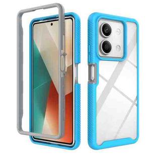 For Redmi Note 13 5G Starry Sky Solid Color Shockproof TPU Clear PC Phone Case(Sky Blue)