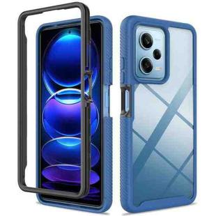 For Xiaomi Poco X5 Pro Starry Sky Solid Color Shockproof TPU Clear PC Phone Case(Dark Blue)