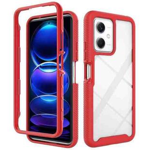 For Xiaomi Poco X5 Starry Sky Solid Color Shockproof TPU Clear PC Phone Case(Red)