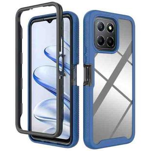 For Honor X8 5G / X6 4G / 70 Lite Starry Sky Solid Color Shockproof TPU Clear PC Phone Case(Dark Blue)