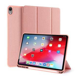 For iPad Air 11 2024 / 2022 / 2020 10.9 DUX DUCIS Domo Series Horizontal Flip Magnetic TPU + PU Leather Case with Three-folding Holder & Pen Slot(Pink)