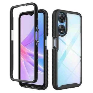 For OPPO A78 5G Starry Sky Solid Color Shockproof TPU Clear PC Phone Case(Black)