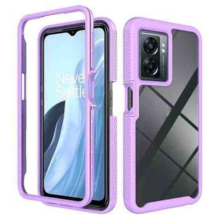 For OPPO A57 / A57s / A77 Starry Sky Solid Color Shockproof TPU Clear PC Phone Case(Purple)