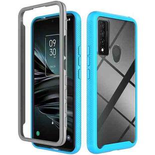 For TCL 20 XE Starry Sky Solid Color Shockproof TPU Clear PC Phone Case(Sky Blue)