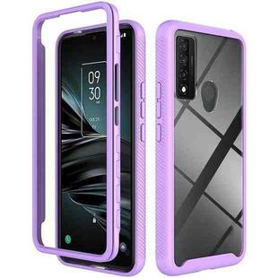 For TCL 20 XE Starry Sky Solid Color Shockproof TPU Clear PC Phone Case(Purple)