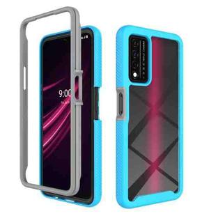 For T-Mobile REVVL V+ 5G Starry Sky Solid Color Shockproof TPU Clear PC Phone Case(Sky Blue)