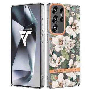For Samsung Galaxy S25 Ultra 5G Flowers and Plants Series IMD TPU Phone Case(Green Gardenia)