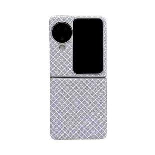 For OPPO Find N3 Flip Sparkling Diamond Rhombus PC Phone Case(Silver)