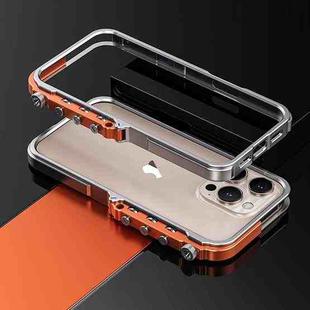 For iPhone 16 Pro Max Mechanical Armor Creative Metal Frame Aluminum Alloy Phone Case(Silver)