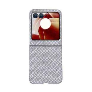 For Motorola Razr 50 Ultra Sparkling Diamond Rhombus PC Phone Case(Silver)