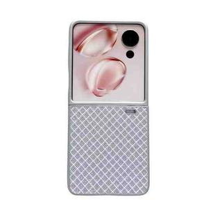 For Honor Magic V Flip Sparkling Diamond Rhombus PC Phone Case(Silver)