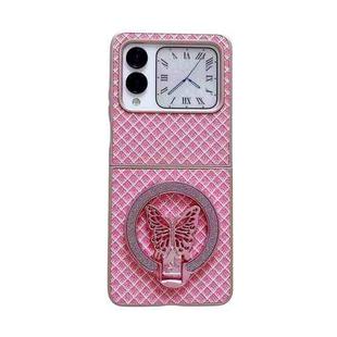 For Huawei nova Flip Sparkling Diamond Rhombus PC Phone Case with Holder(Pink)