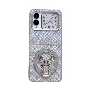 For Huawei nova Flip Sparkling Diamond Rhombus PC Phone Case with Holder(Silver)