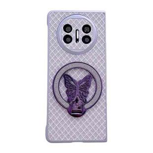 For Huawei Mate X3 / X5 Sparkling Diamond Rhombus PC Phone Case with Holder(Purple)