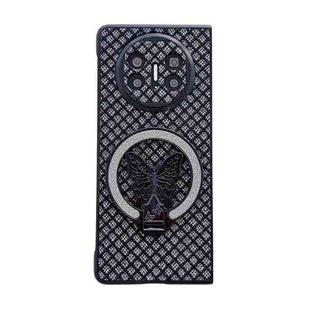 For Huawei Mate X3 / X5 Sparkling Diamond Rhombus PC Phone Case with Holder(Black)