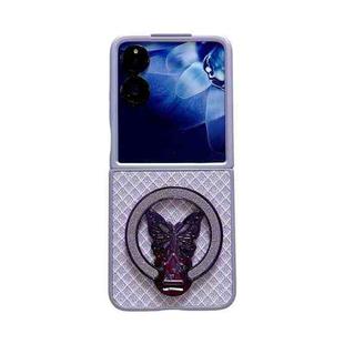 For Xiaomi Mix Flip Sparkling Diamond Rhombus PC Phone Case with Holder(Purple)