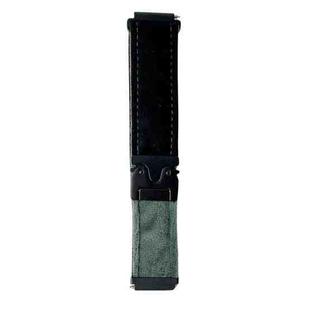 20mm Snap Button Brushed Plush Watch Band(Black Army Green)