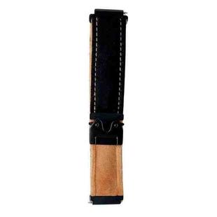 20mm Snap Button Brushed Plush Watch Band(Black Light Brown)