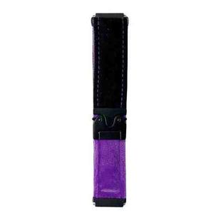 20mm Snap Button Brushed Plush Watch Band(Black Purple)