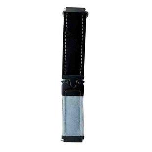 22mm Snap Button Brushed Plush Watch Band(Black Blue Grey)