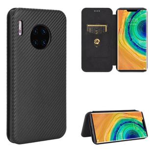 For Huawei Mate 30 Pro Carbon Fiber Texture Horizontal Flip TPU + PC + PU Leather Case with Card Slot(Black)