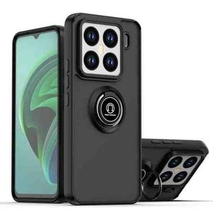 For Xiaomi 15 Pro Q Shadow 1 Series TPU Hybrid PC Phone Case with Ring(Black+Black)