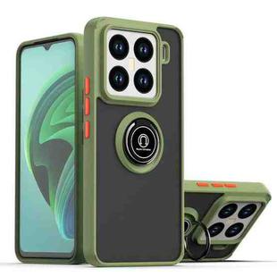 For Xiaomi 15 Pro Q Shadow 1 Series TPU Hybrid PC Phone Case with Ring(Army Green)