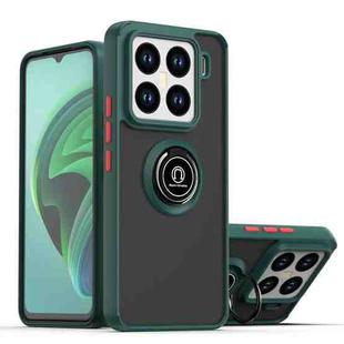 For Xiaomi 15 Pro Q Shadow 1 Series TPU Hybrid PC Phone Case with Ring(Dark Green)
