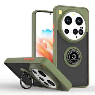 For Xiaomi 15 Ultra Q Shadow 1 Series TPU Hybrid PC Phone Case with Ring(Army Green)