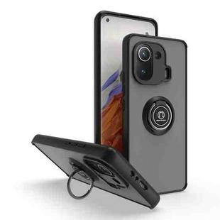 For Xiaomi 11 Pro Q Shadow 1 Series TPU + PC Phone Case with Ring(Black+Red)