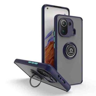 For Xiaomi 11 Pro Q Shadow 1 Series TPU + PC Phone Case with Ring(Royal Blue)