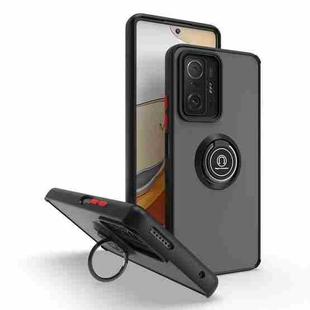 For Xiaomi 11T Q Shadow 1 Series TPU + PC Phone Case with Ring(Black+Black)