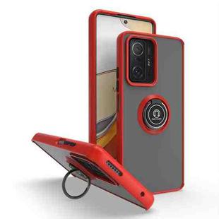 For Xiaomi 11T Q Shadow 1 Series TPU + PC Phone Case with Ring(Red)