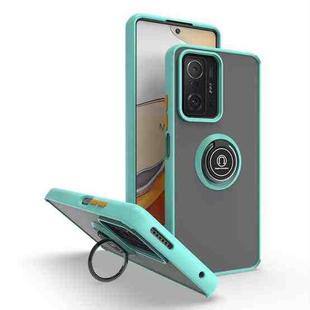 For Xiaomi 11T Q Shadow 1 Series TPU + PC Phone Case with Ring(Sky Blue)