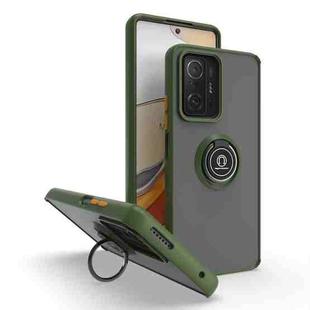 For Xiaomi 11T Q Shadow 1 Series TPU + PC Phone Case with Ring(Army Green)