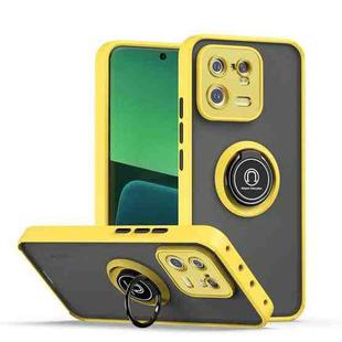 For Xiaomi 13 Pro Q Shadow 1 Series TPU + PC Phone Case with Ring(Yellow)