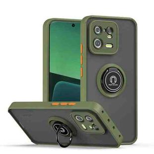 For Xiaomi 13 Pro Q Shadow 1 Series TPU + PC Phone Case with Ring(Army Green)
