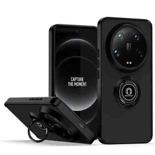 For Xiaomi 14 Ultra Q Shadow 1 Series TPU + PC Phone Case with Ring(Black+Black)