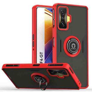 For Xiaomi Poco F4 GT   Q Shadow 1 Series TPU + PC Phone Case with Ring(Red)
