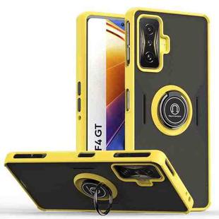 For Xiaomi Poco F4 GT   Q Shadow 1 Series TPU + PC Phone Case with Ring(Yellow)