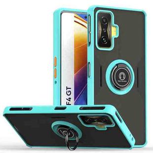 For Xiaomi Poco F4 GT   Q Shadow 1 Series TPU + PC Phone Case with Ring(Sky Blue)