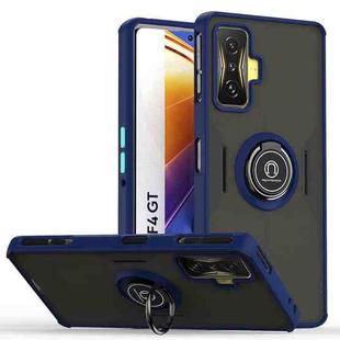 For Xiaomi Poco F4 GT   Q Shadow 1 Series TPU + PC Phone Case with Ring(Royal Blue)