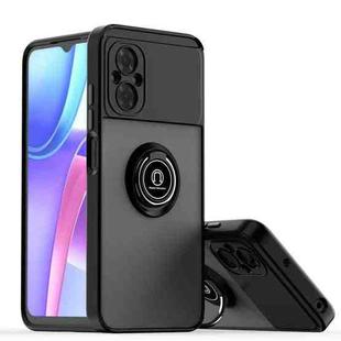 For Xiaomi Poco M4 5G Q Shadow 1 Series TPU + PC Phone Case with Ring(Black+Black)