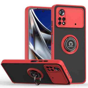For Xiaomi Poco X4 Pro 5G Q Shadow 1 Series TPU + PC Phone Case with Ring(Red)