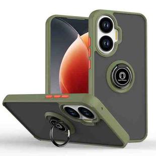 For Xiaomi Poco F7 Q Shadow 1 Series TPU + PC Phone Case with Ring(Army Green)
